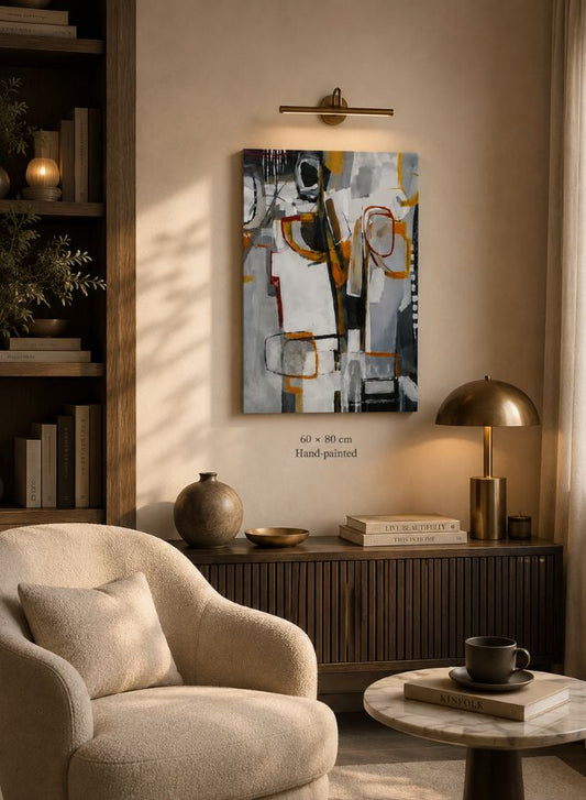 Paths of Possibility | Modern Hand-Painted Abstract Wall Art on Cotton Canvas with Wooden Frame for Home & Office