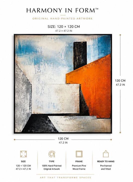 Harmony in Form | Original Hand-Painted Abstract Wall Art 120 × 120 cm