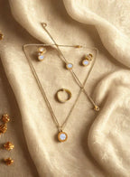 Elegant Roman Numerals Jewelry Set for Women | White Necklace Pendant, Earrings, Ring, and Bracelet featuring Roman Nos 1-10