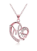 Heart-Shaped Wooden Jewelry Box with "Best Mom" Engraving & Glamorous MOM Choker Necklace – Gift Set for Mother’s Day