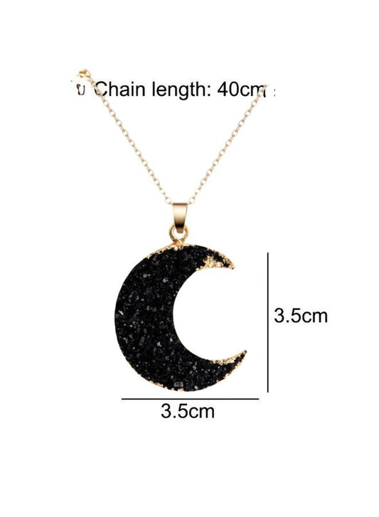 Romantic Valentine’s Day Gift Box with Black Moon Alloy Necklace – Elegant Jewelry Gift for Women