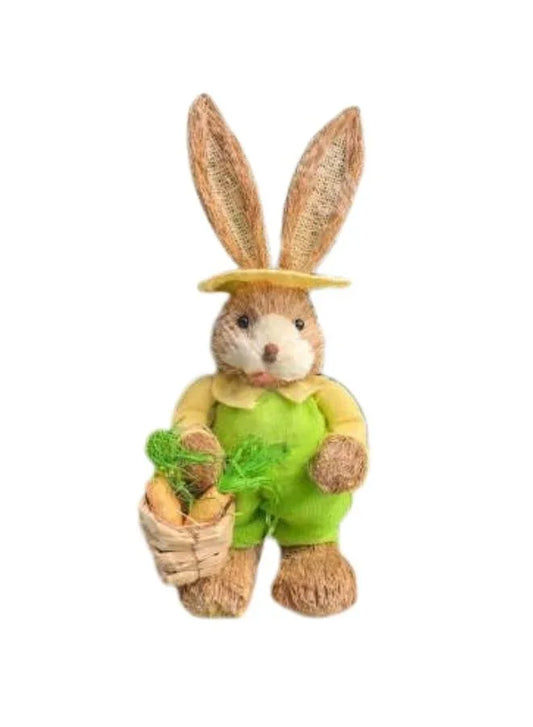 35cm Handmade Straw Bunny | Rustic Easter Rabbit Decoration | Artificial Straw Animal for Home & Shop