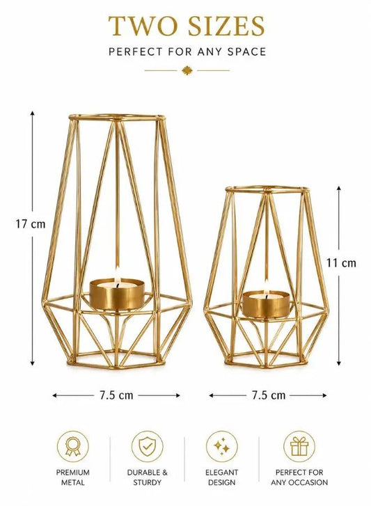Elegant Metal Candle Holder - Stylish and Functional Home Decor Accent (Rose Gold)