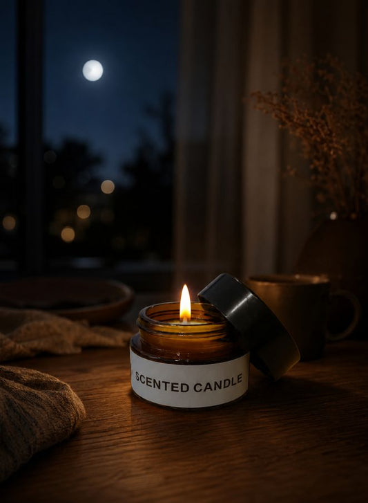 Premium Glass Jar Scented Candle with Romantic Floral Fragrance and Long Lasting Burn Time Up to 40 Hours, Available in Rose, Lavender, Oud, Gardenia, Lemon, Vanilla, Cedar and Woodm Lake Scents