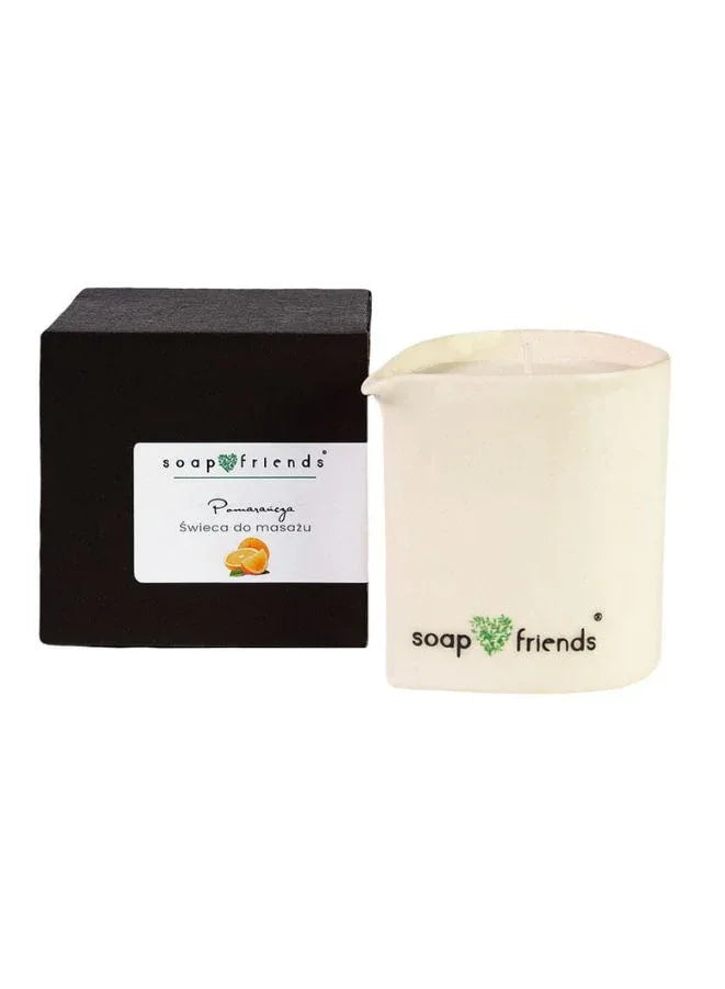 Natural Massage Candle with Chocolate, Bitter Orange & Natural Oil – Moisturizing Body Oil & Aromatherapy Candle for Relaxation