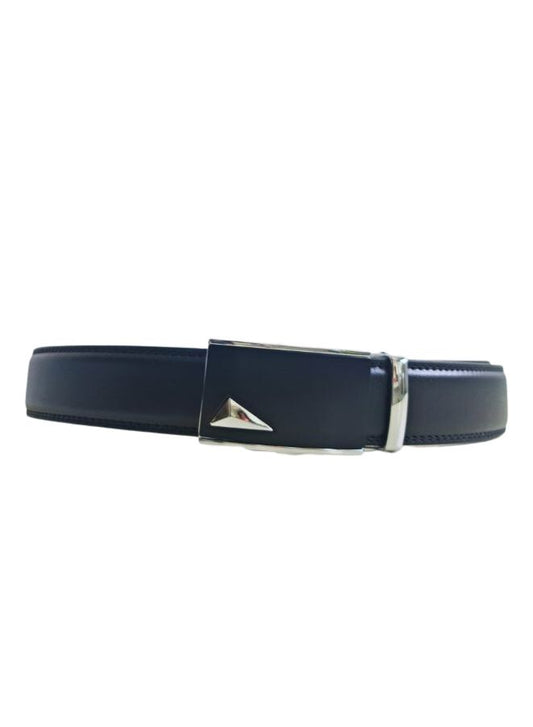 Casual Black Leather Belt for Men, Adjustable Ratchet Belt with Automatic Buckle