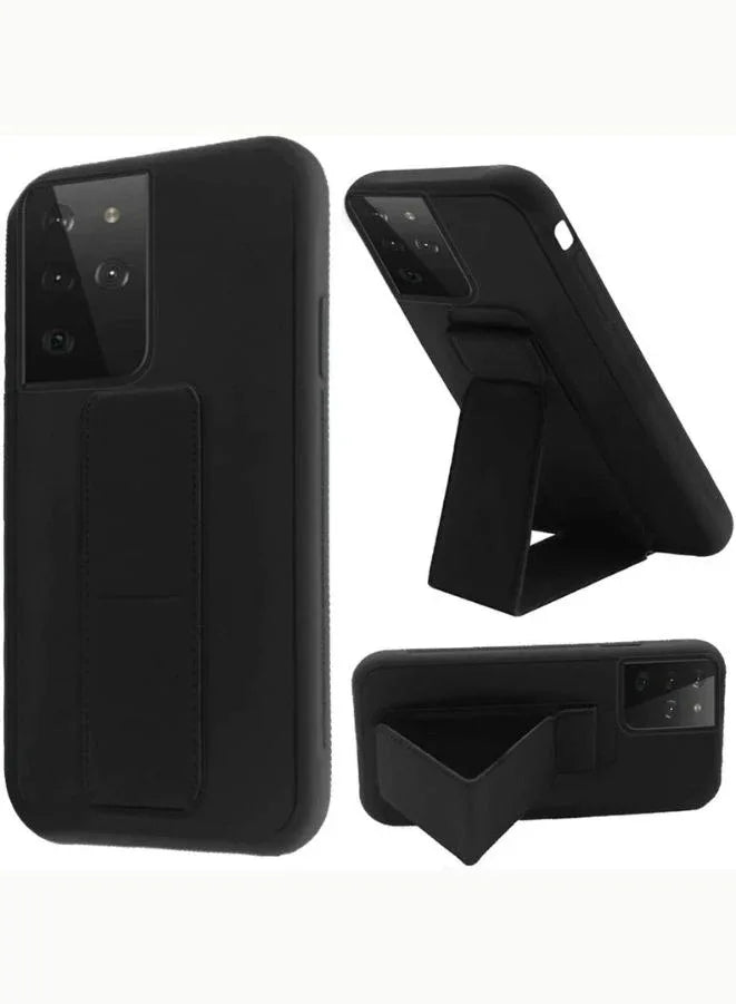 Samsung Galaxy S20 Ultra Case | Silicone Gel Rubber | Finger Grip & Magnetic Kickstand | Premium Foldable