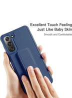 Samsung Galaxy S21 FE مع حامل وحامل مغناطيسي، حامل متعدد من السيليكون الفاخر لحزام اليد الرأسي والأفقي