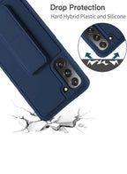 Samsung Galaxy S21 FE مع حامل وحامل مغناطيسي، حامل متعدد من السيليكون الفاخر لحزام اليد الرأسي والأفقي