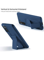 Samsung Galaxy S21 مع حامل وحامل مغناطيسي، حامل متعدد من السيليكون الفاخر لحزام اليد الرأسي والأفقي