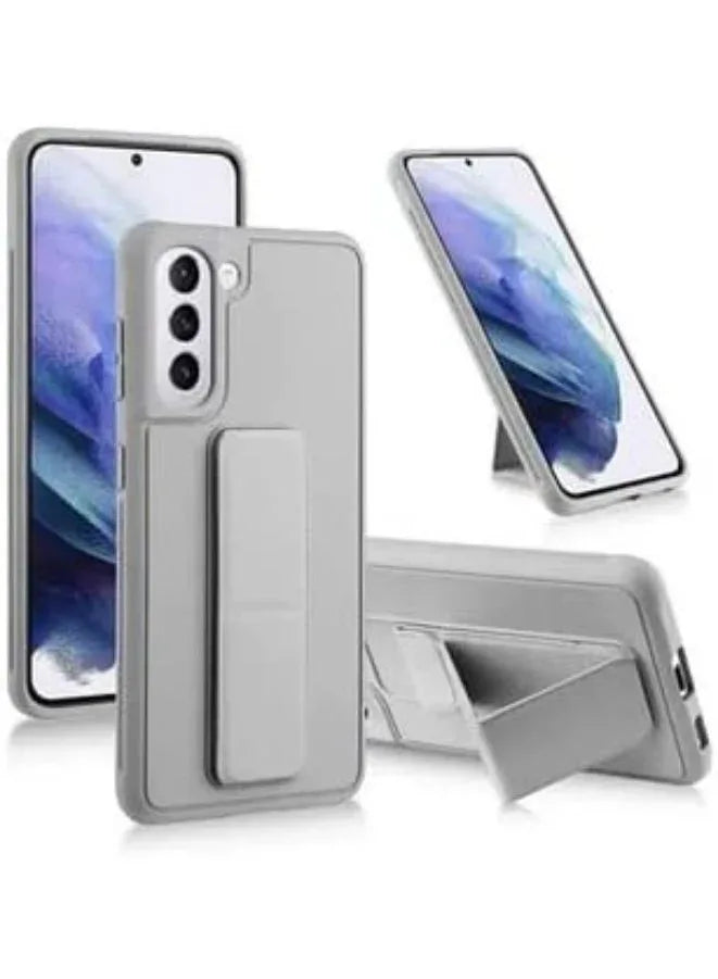 Samsung Galaxy S21 مع حامل وحامل مغناطيسي، حامل متعدد من السيليكون الفاخر لحزام اليد الرأسي والأفقي