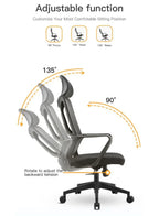 كرسي مكتب تنفيذي عالي الظهر مع مسند للرأس، ارتفاع قابل للتعديل وقاعدة من الكروم للمكتب والمنزل 