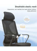 كرسي مكتب تنفيذي عالي الظهر مع مسند للرأس، ارتفاع قابل للتعديل وقاعدة من الكروم للمكتب والمنزل 