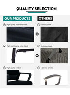 كرسي مكتب شبكي بظهر متوسط ​​مع مسند للرأس، كرسي بإطار أسود قابل للتعديل، أسود 