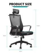 Ergonomic Mesh Office Chair with Adjustable Headrest, Breathable Mesh Back and Armrest, Molded Sponge Seat, Tilt and Height Adjustable Mechanism
