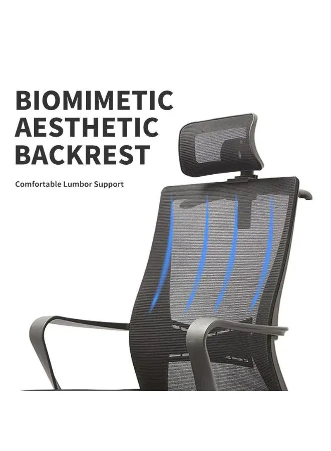 Ergonomic Mesh Office Chair with Adjustable Headrest, Breathable Mesh Back and Armrest, Molded Sponge Seat, Tilt and Height Adjustable Mechanism
