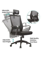 Ergonomic Mesh Office Chair with Adjustable Headrest, Breathable Mesh Back and Armrest, Molded Sponge Seat, Tilt and Height Adjustable Mechanism