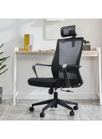 Ergonomic Mesh Office Chair with Adjustable Headrest, Breathable Mesh Back and Armrest, Molded Sponge Seat, Tilt and Height Adjustable Mechanism