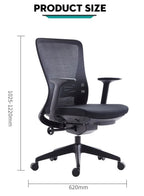 Medium Back Mesh Office Chair with Back Support, Height Adjustable with Tilt and Lock, Breathable Mesh Design, Grade 3 Gas Lift, 340mm Fiberglass Base, 55mm Nylon Casters