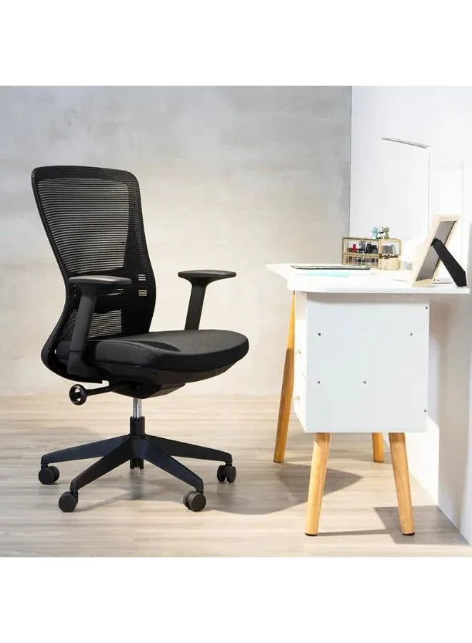 Medium Back Mesh Office Chair with Back Support, Height Adjustable with Tilt and Lock, Breathable Mesh Design, Grade 3 Gas Lift, 340mm Fiberglass Base, 55mm Nylon Casters