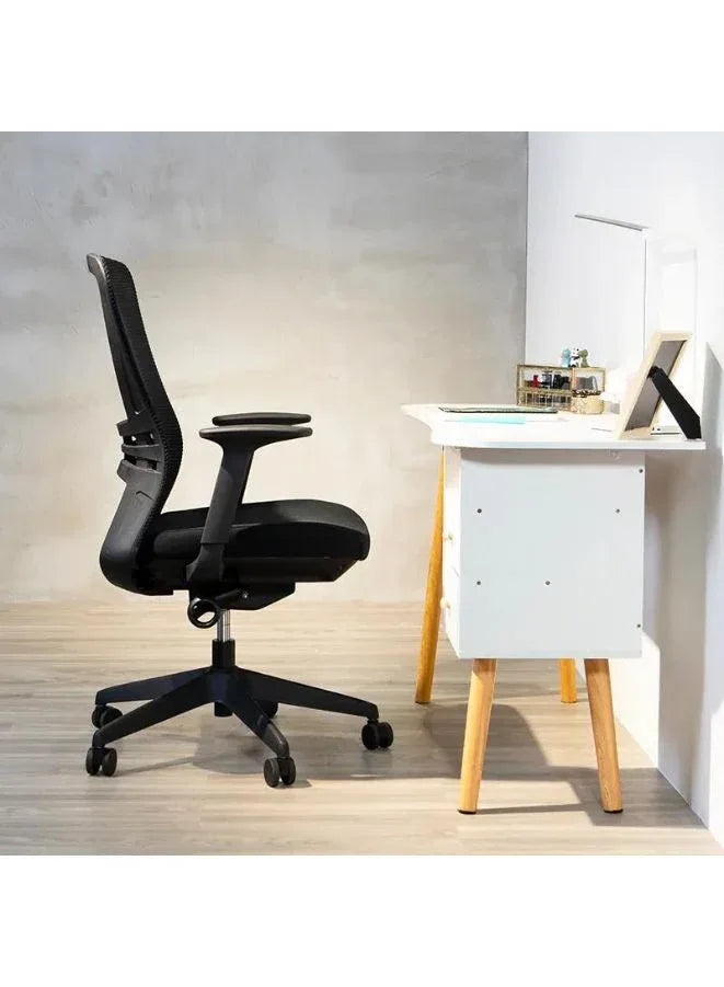 Medium Back Mesh Office Chair with Back Support, Height Adjustable with Tilt and Lock, Breathable Mesh Design, Grade 3 Gas Lift, 340mm Fiberglass Base, 55mm Nylon Casters