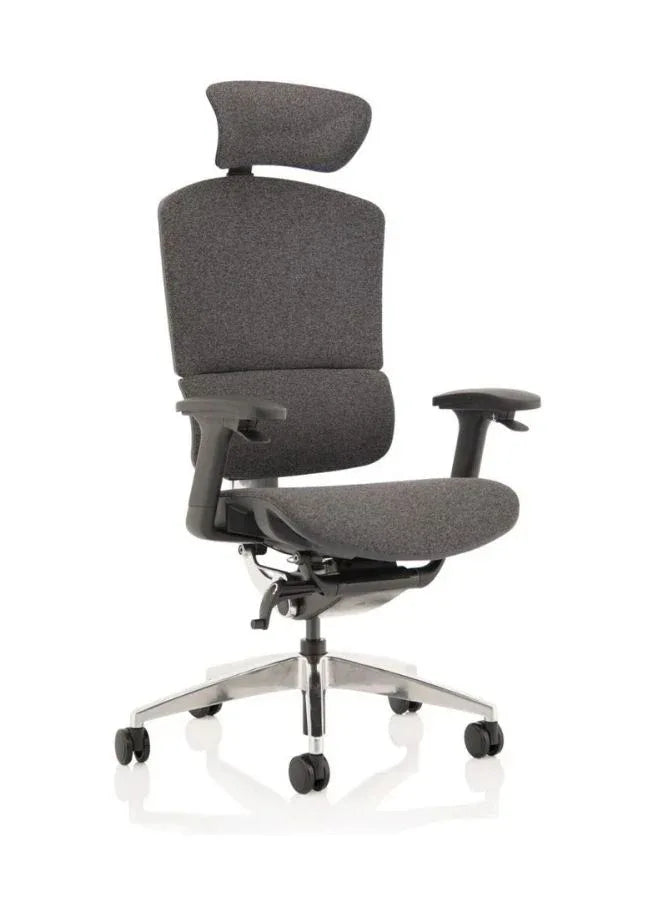 Premium Ergonomic Office Chair with Adjustable Headrest, Seat Depth & PU Armrests – Aluminum Base, Grade 4 Gaslift