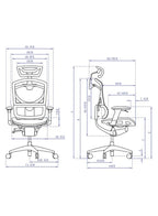 Premium Ergonomic Office Chair with Adjustable Headrest, Seat Depth & PU Armrests – Aluminum Base, Grade 4 Gaslift