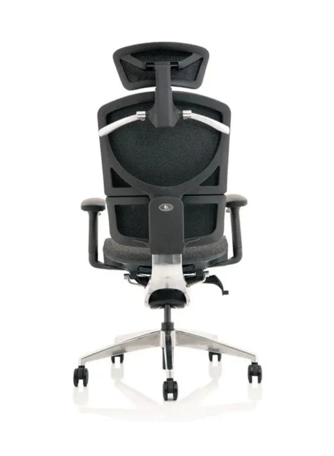 Premium Ergonomic Office Chair with Adjustable Headrest, Seat Depth & PU Armrests – Aluminum Base, Grade 4 Gaslift