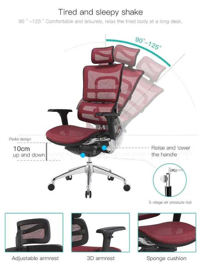 Ergonomic Mesh Office Chair with Adjustable Headrest, Seat Depth & 3D Armrests – BIFMA Certified