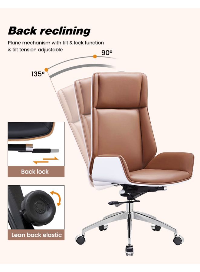 Sleek Modern Executive Office Chair Brown