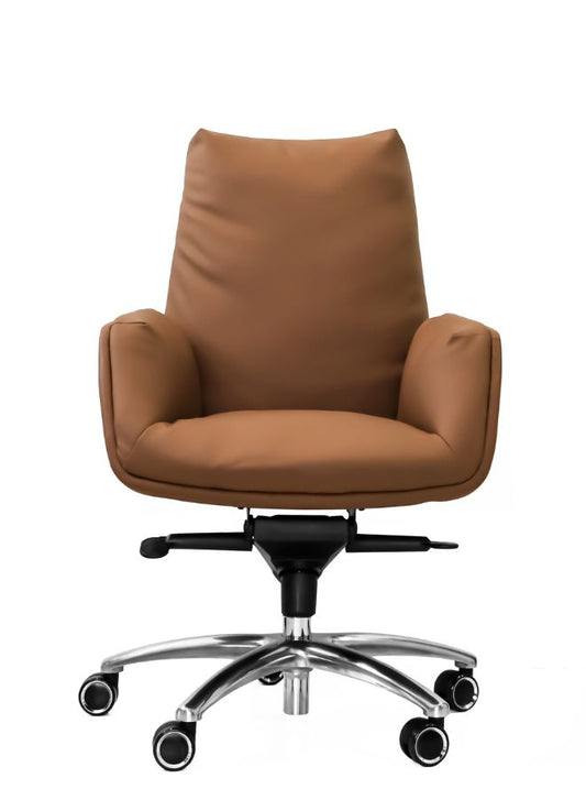 Executive Office Chair with Genuine Leather Brown