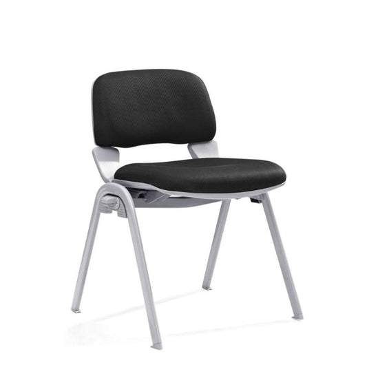 Training Chair With Cushion Seat and Steel Legs for Lobby, Office, Schools and Home, Black
