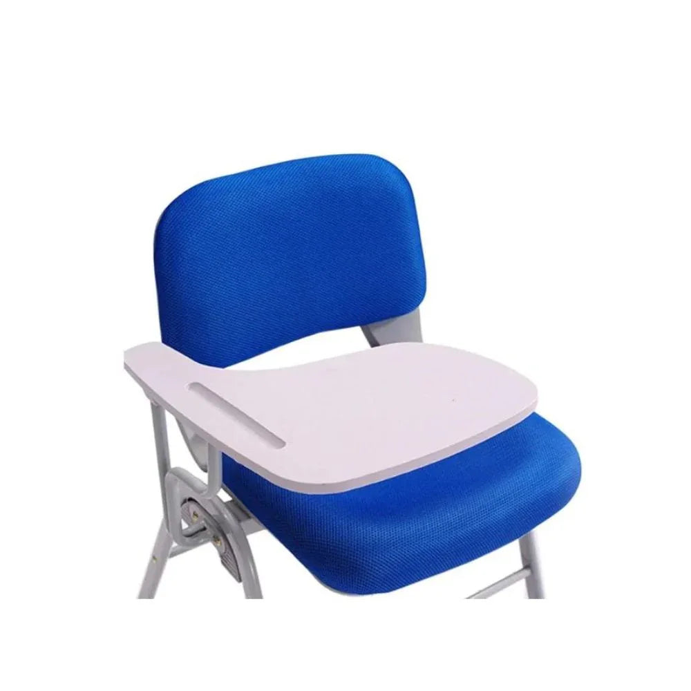 Training Chair With Writing Pad, Cusion Seat and Steel Legs for Office, Schools and Home, Blue
