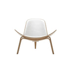 كرسي استرخاء مريح من الجلد الناعم بإطار خشبي | مثالي لبهو المكتب، وغرفة المعيشة، وغرف الانتظار