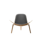 كرسي استرخاء مريح من الجلد الناعم بإطار خشبي | مثالي لبهو المكتب، وغرفة المعيشة، وغرف الانتظار