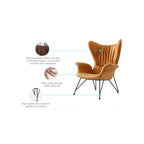 كرسي مكتب ترفيهي فاخر للردهة وغرف المعيشة ومناطق الانتظار بإطار خشبي