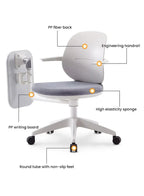 Features of a training chair losted on a white background