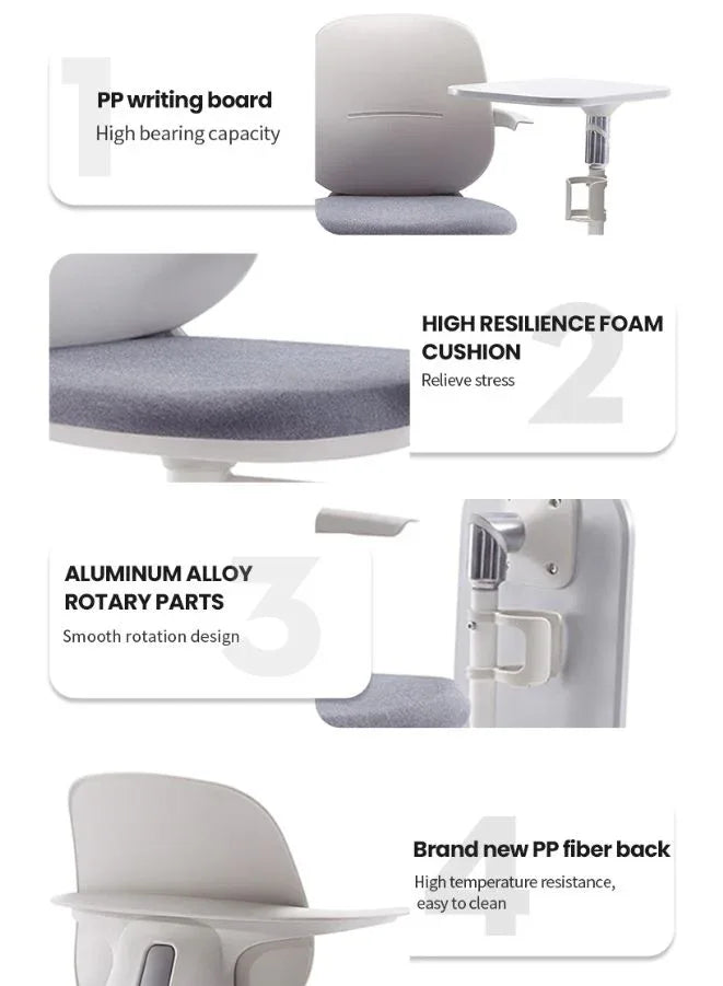 features of training chair listed with pictures