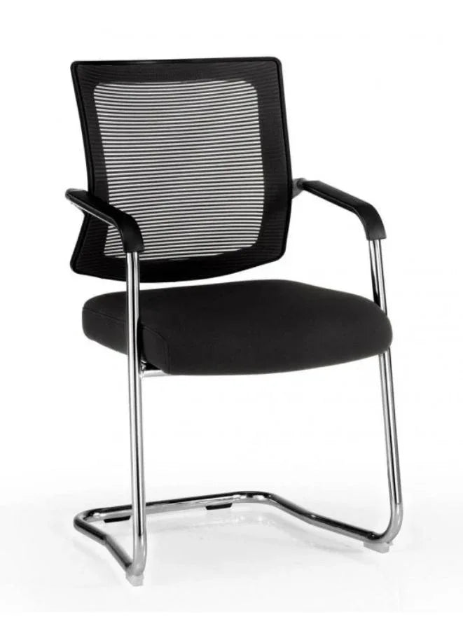 Meeting Chair with Mesh Backrest & Chrome Cantilever Frame – Ergonomic Visitor Chair with PP Armrest