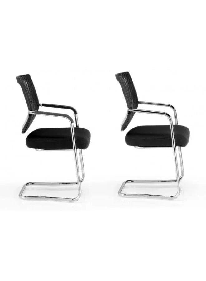 Meeting Chair with Mesh Backrest & Chrome Cantilever Frame – Ergonomic Visitor Chair with PP Armrest