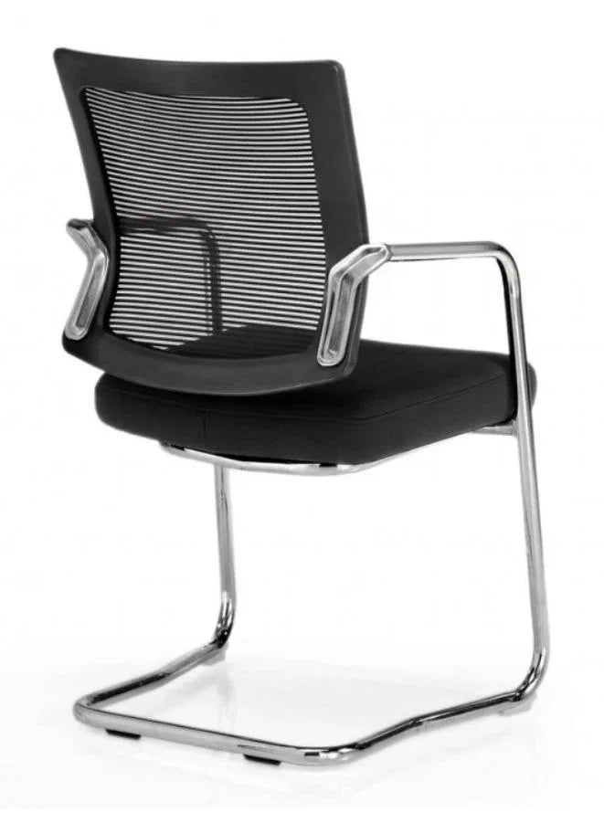 Meeting Chair with Mesh Backrest & Chrome Cantilever Frame – Ergonomic Visitor Chair with PP Armrest