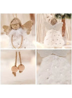 قلادة دمية ملاك عيد الميلاد من القطيفة، زينة معلقة لشجرة عيد الميلاد، عبوة من 3 قطع 