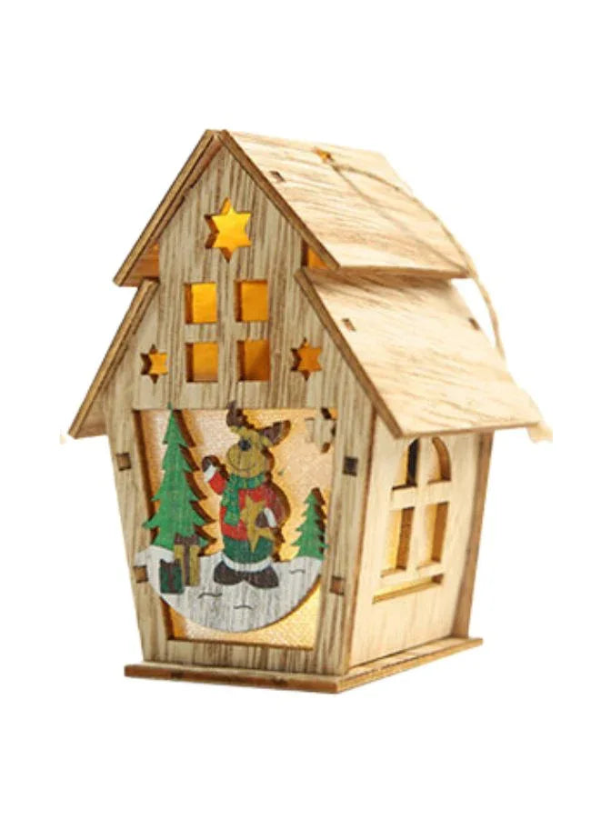 Wooden Christmas Ornaments with LED Lights – Festive Set for Indoor Holiday Decorations, Perfect for Trees, Mantels, and Seasonal Decor