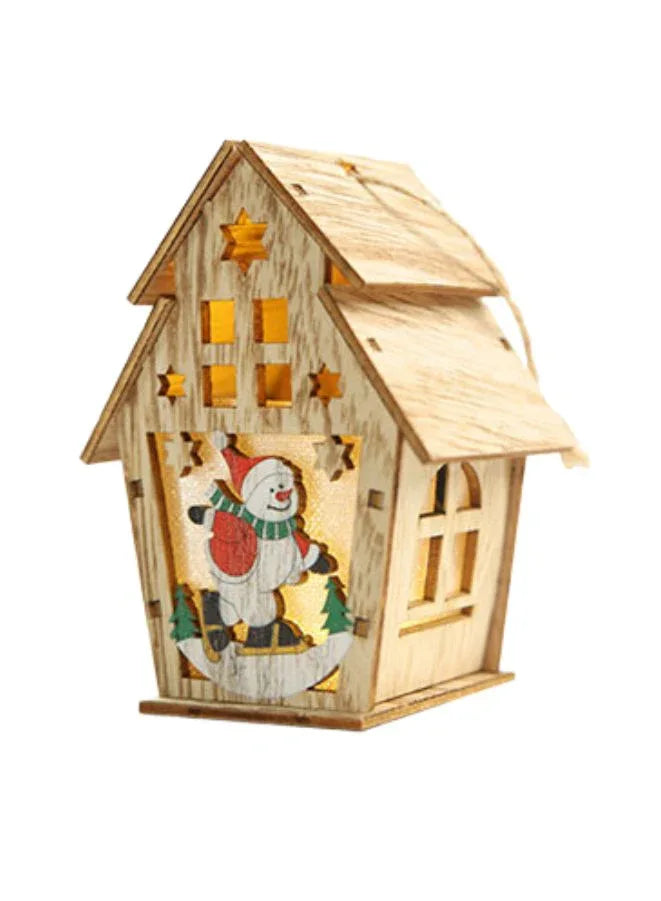 Wooden Christmas Ornaments with LED Lights – Festive Set for Indoor Holiday Decorations, Perfect for Trees, Mantels, and Seasonal Decor