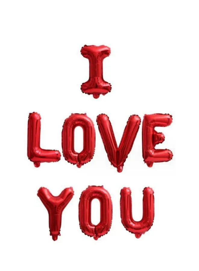 Valentine's Day I LOVE YOU Red Foil Balloons Garland For Wedding, Valentine's Day, Mother's day Party Background Decoration Supplies