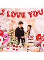 Valentine's Day I LOVE YOU Red Foil Balloons Garland For Wedding, Valentine's Day, Mother's day Party Background Decoration Supplies