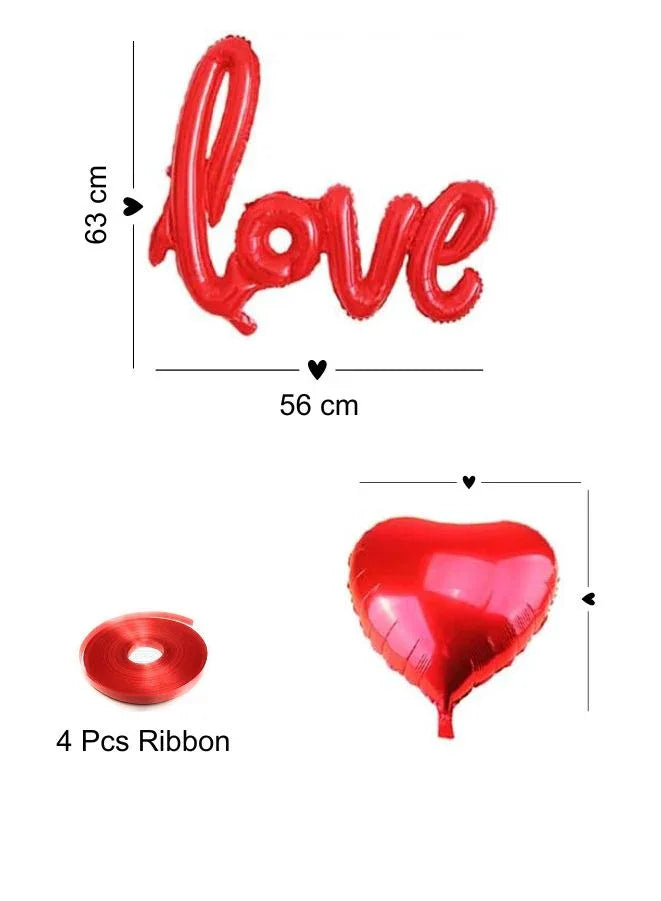 Valentine's Day "LOVE" and 20 hearts Red Foil Balloons Garland For Wedding, Valentine's Day, Mother's day Party Decoration Supplies