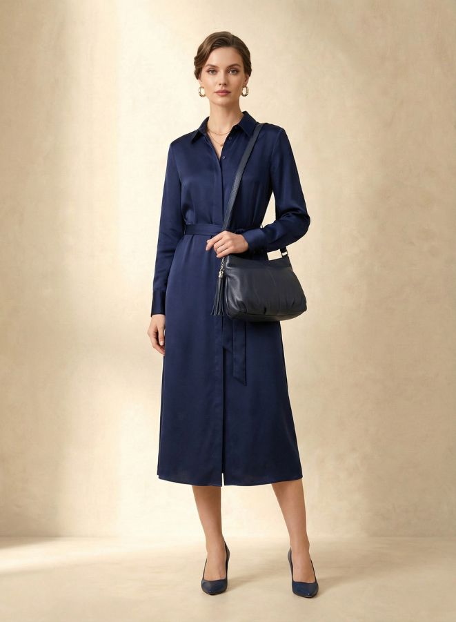 Effetty Italian Brand Genuine Leather Shoulder Bag, Blue