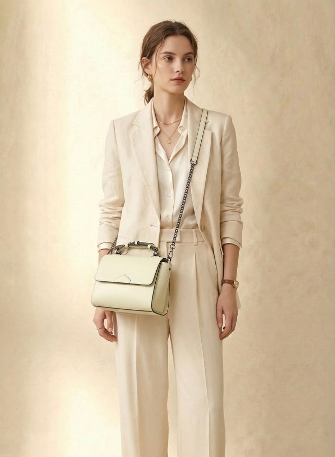 حقيبة يد Gai Mattiolo من جلد البقر الإيطالي مع حزامين للكتف قابلين للتعديل