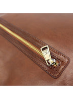 R Roncato Leather Shoulder Bag for Men and Women, Made in Italy, Stylish Flap Design with Internal Front Pocket